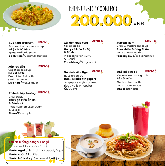 Set combo nhà hàng đệ nhất