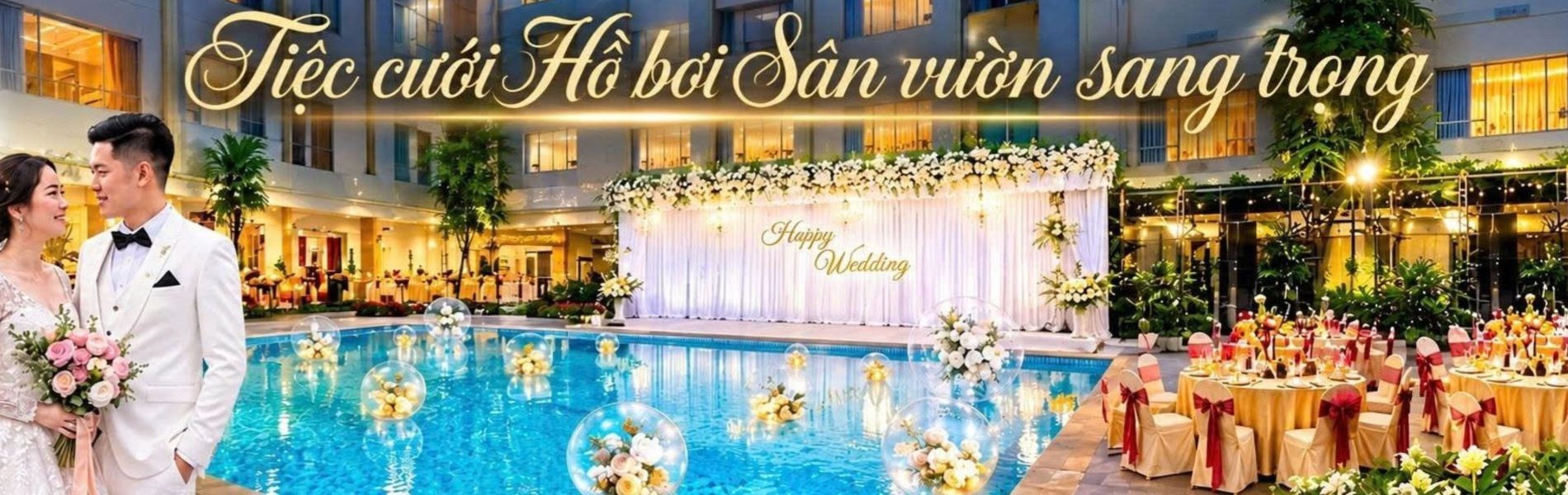 Tiệc cưới sân vườn sang trọng Firsthotel