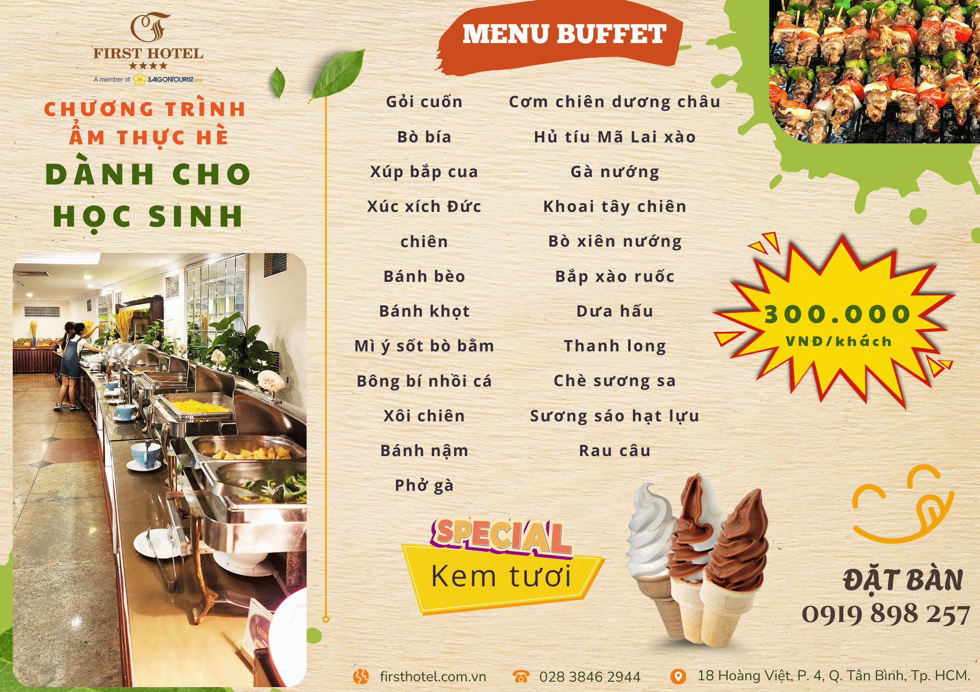 Buffet Dành Riêng Cho Học Sinh Tại First Hotel