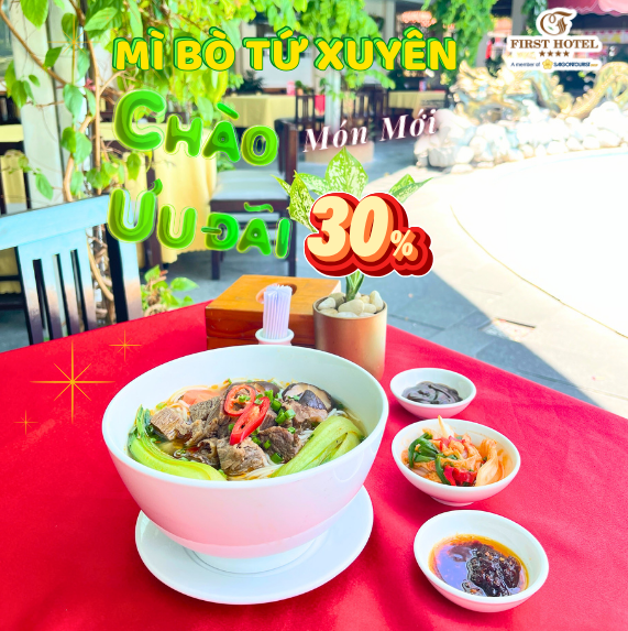 Món mới mì bò Tứ Xuyên giảm giá 30%