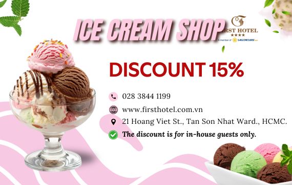 15% Off Fresh Ice Cream at First Hotel – For Guests Only
