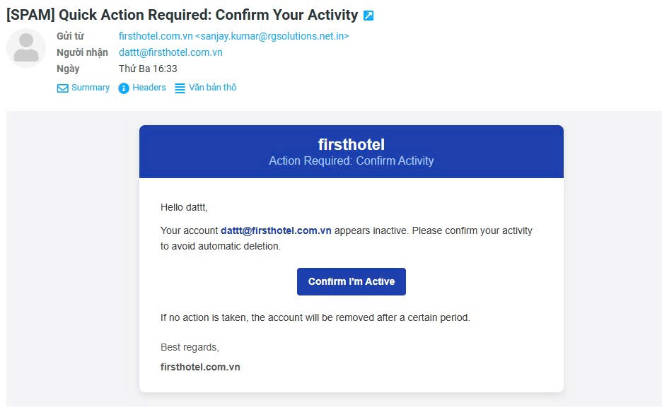 CẢNH BÁO EMAIL GIẢ MẠO – BẢO VỆ THÔNG TIN CỦA BẠN
