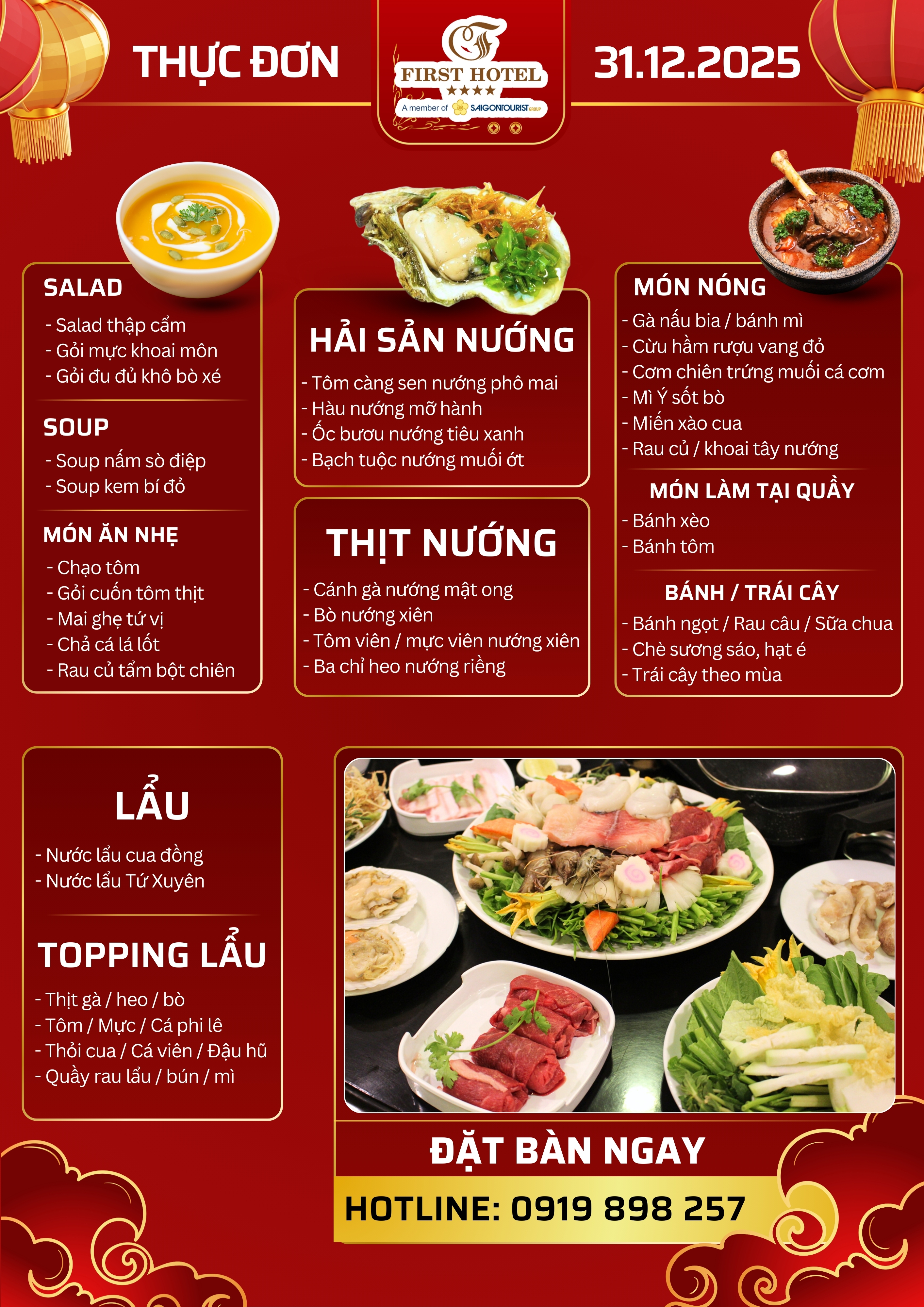 tiệc buffet chào năm mới