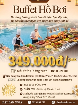 Buffet Hồ Bơi Cuối Tuần Tại Nhà Hàng Hoa Viên – Khách Sạn Đệ Nhất |