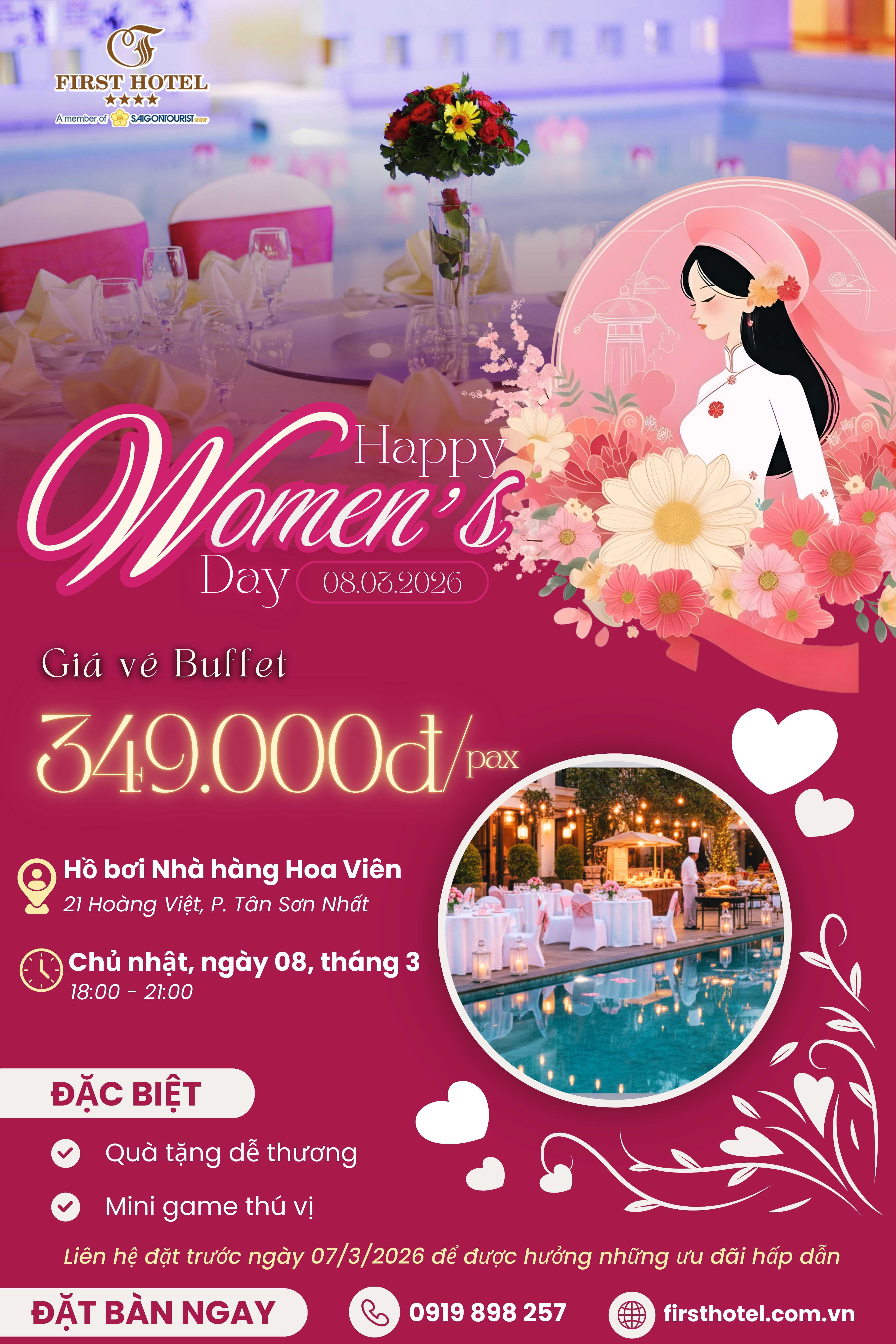 tiệc buffet mừng Quốc tế Phụ nữ