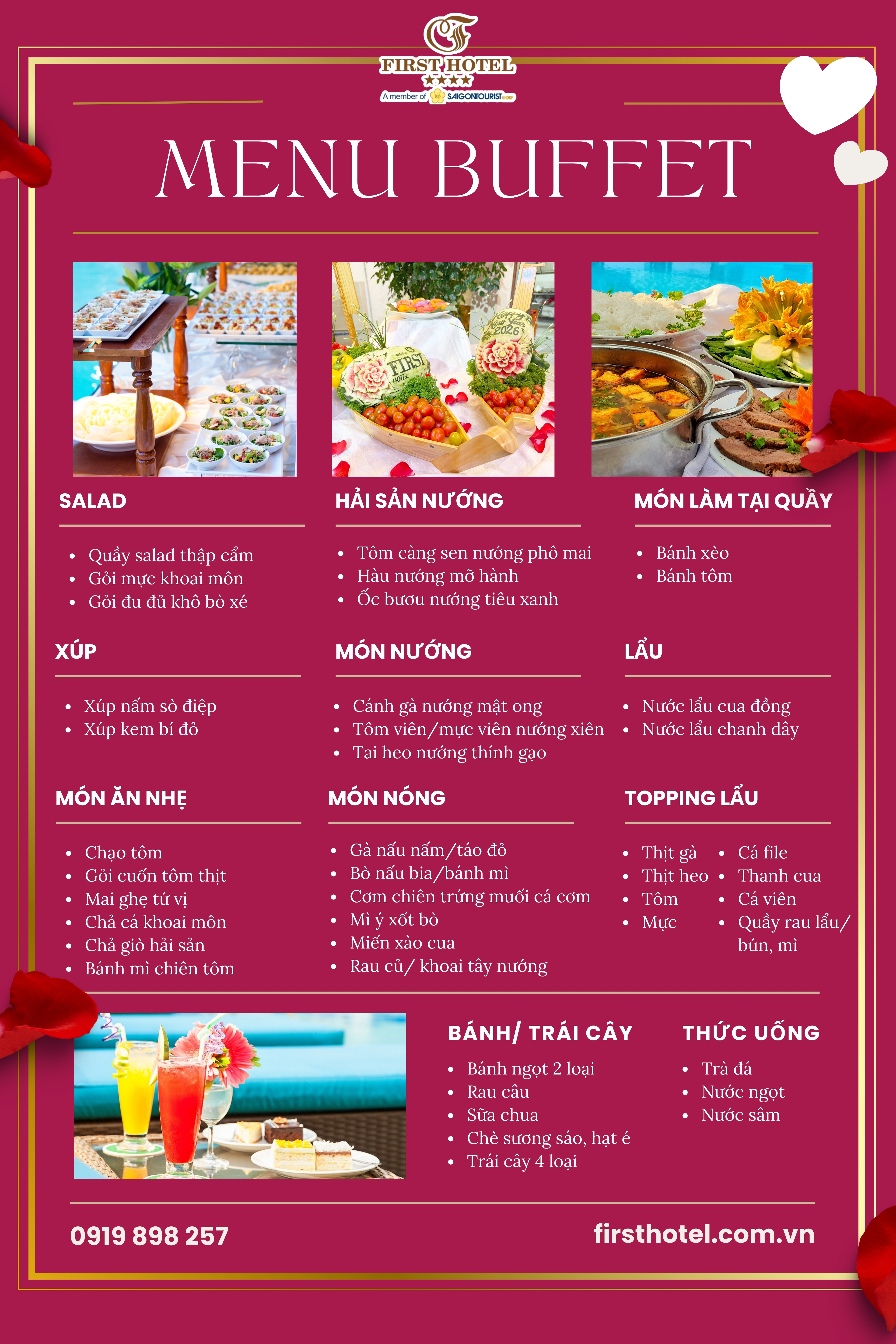 Menu tiệc buffet mừng Quốc tế Phụ nữ