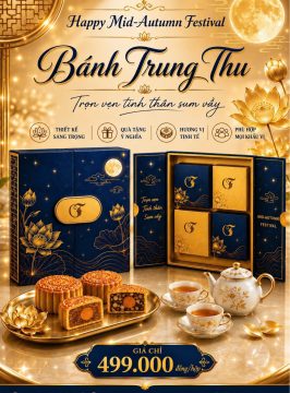 Bánh Trung Thu 499.000đ/hộp 4 bánh, tự chọn vị theo ý thích.