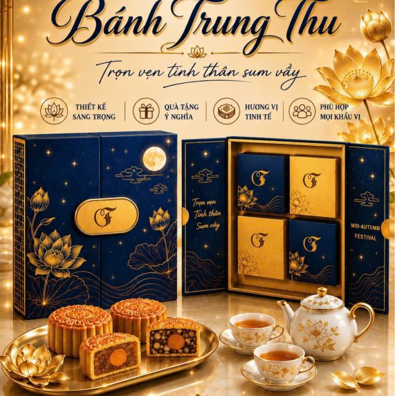 Bánh Trung Thu 499.000đ/hộp 4 bánh, tự chọn vị theo ý thích.